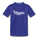 Virginia Toddler T-Shirt - Hand Lettered Virginia Toddler Tee - royal blue