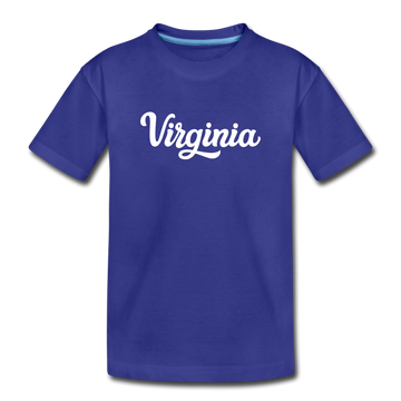 Virginia Toddler T-Shirt - Hand Lettered Virginia Toddler Tee - royal blue