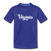 Virginia Toddler T-Shirt - Hand Lettered Virginia Toddler Tee - royal blue