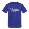 Virginia Toddler T-Shirt - Hand Lettered Virginia Toddler Tee - royal blue