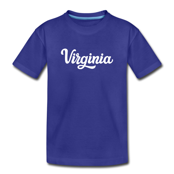 Virginia Toddler T-Shirt - Hand Lettered Virginia Toddler Tee - royal blue