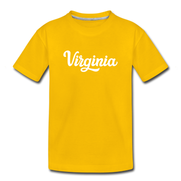 Virginia Toddler T-Shirt - Hand Lettered Virginia Toddler Tee - sun yellow