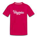 Virginia Toddler T-Shirt - Hand Lettered Virginia Toddler Tee - dark pink