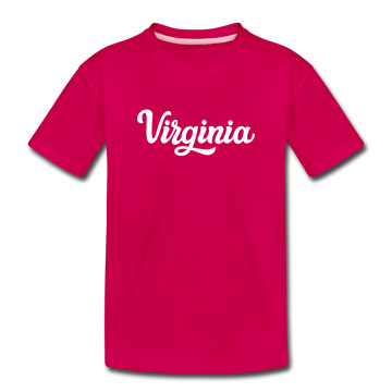 Virginia Toddler T-Shirt - Hand Lettered Virginia Toddler Tee - dark pink