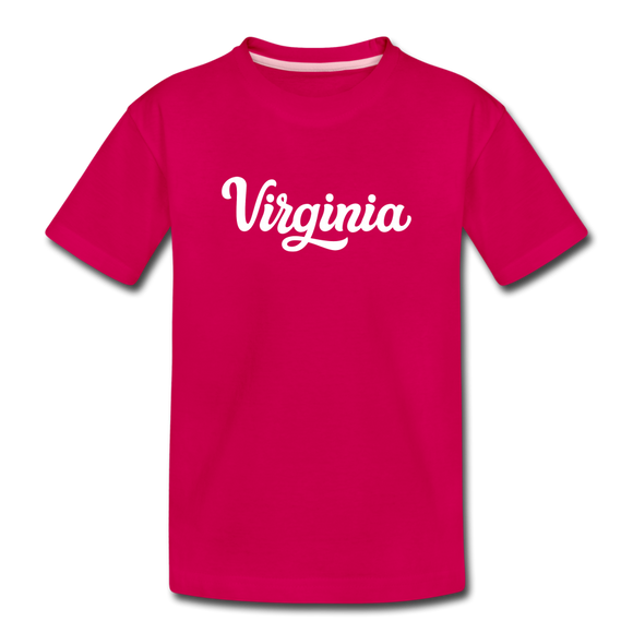 Virginia Toddler T-Shirt - Hand Lettered Virginia Toddler Tee - dark pink