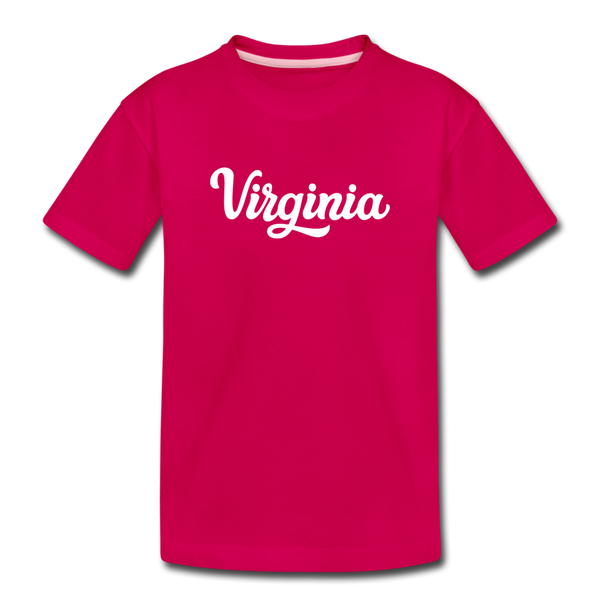 Virginia Toddler T-Shirt - Hand Lettered Virginia Toddler Tee - dark pink