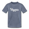 Virginia Toddler T-Shirt - Hand Lettered Virginia Toddler Tee - heather blue