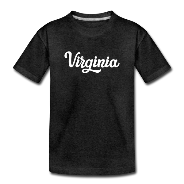 Virginia Toddler T-Shirt - Hand Lettered Virginia Toddler Tee - charcoal gray
