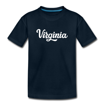 Virginia Toddler T-Shirt - Hand Lettered Virginia Toddler Tee - deep navy