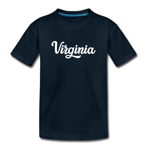 Virginia Toddler T-Shirt - Hand Lettered Virginia Toddler Tee - deep navy