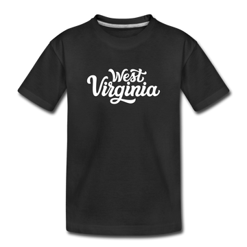West Virginia Toddler T-Shirt - Hand Lettered West Virginia Toddler Tee - black