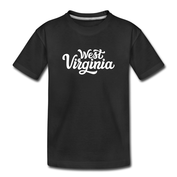 West Virginia Toddler T-Shirt - Hand Lettered West Virginia Toddler Tee - black