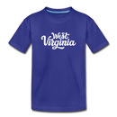West Virginia Toddler T-Shirt - Hand Lettered West Virginia Toddler Tee - royal blue