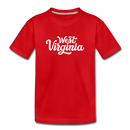 West Virginia Toddler T-Shirt - Hand Lettered West Virginia Toddler Tee - red