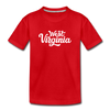 West Virginia Toddler T-Shirt - Hand Lettered West Virginia Toddler Tee - red