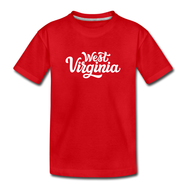 West Virginia Toddler T-Shirt - Hand Lettered West Virginia Toddler Tee - red