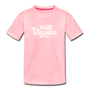 West Virginia Toddler T-Shirt - Hand Lettered West Virginia Toddler Tee - pink