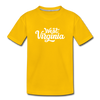 West Virginia Toddler T-Shirt - Hand Lettered West Virginia Toddler Tee - sun yellow