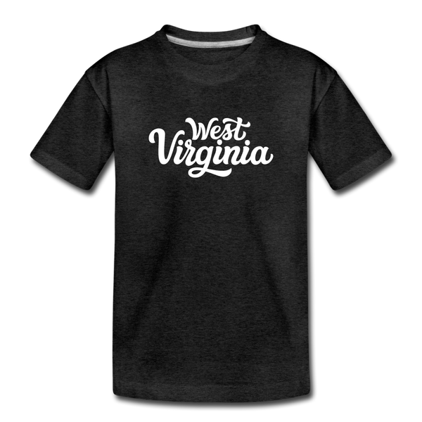 West Virginia Toddler T-Shirt - Hand Lettered West Virginia Toddler Tee - charcoal gray