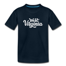 West Virginia Toddler T-Shirt - Hand Lettered West Virginia Toddler Tee - deep navy