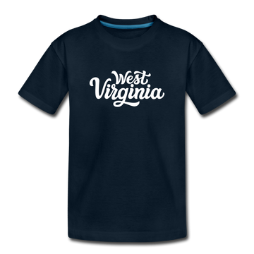 West Virginia Toddler T-Shirt - Hand Lettered West Virginia Toddler Tee - deep navy