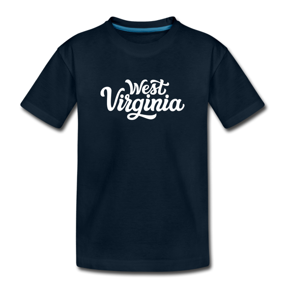West Virginia Toddler T-Shirt - Hand Lettered West Virginia Toddler Tee - deep navy