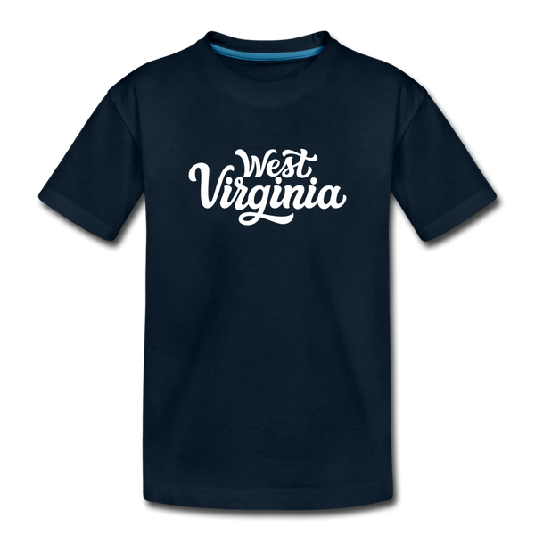 West Virginia Toddler T-Shirt - Hand Lettered West Virginia Toddler Tee - deep navy