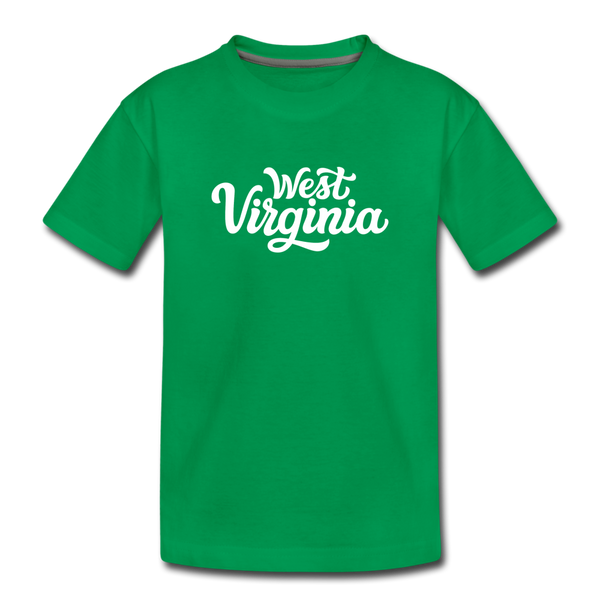 West Virginia Toddler T-Shirt - Hand Lettered West Virginia Toddler Tee - kelly green