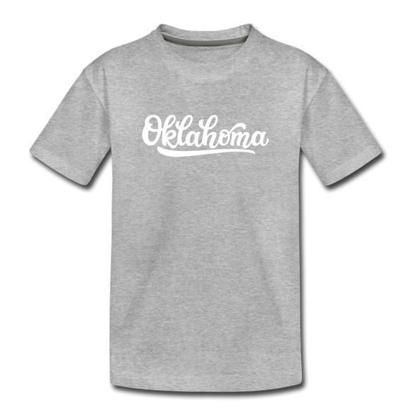 Oklahoma Toddler T-Shirt - Hand Lettered Oklahoma Toddler Tee - heather gray