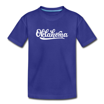 Oklahoma Toddler T-Shirt - Hand Lettered Oklahoma Toddler Tee - royal blue