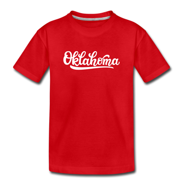 Oklahoma Toddler T-Shirt - Hand Lettered Oklahoma Toddler Tee - red