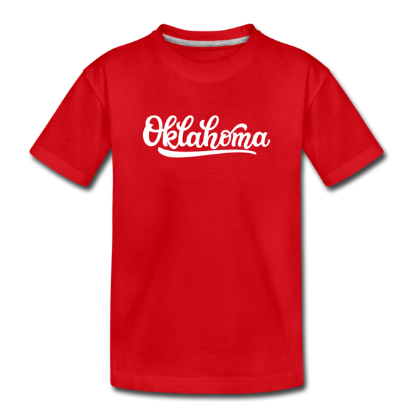 Oklahoma Toddler T-Shirt - Hand Lettered Oklahoma Toddler Tee - red