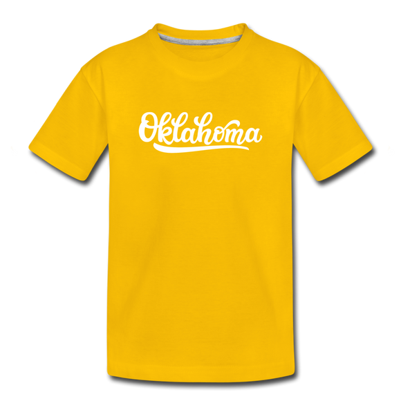 Oklahoma Toddler T-Shirt - Hand Lettered Oklahoma Toddler Tee - sun yellow