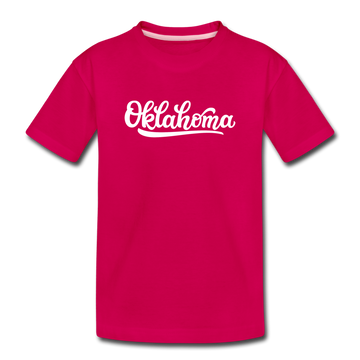 Oklahoma Toddler T-Shirt - Hand Lettered Oklahoma Toddler Tee - dark pink