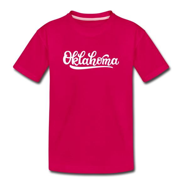 Oklahoma Toddler T-Shirt - Hand Lettered Oklahoma Toddler Tee - dark pink