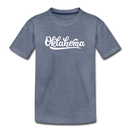 Oklahoma Toddler T-Shirt - Hand Lettered Oklahoma Toddler Tee - heather blue