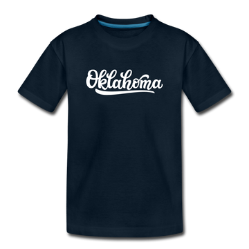 Oklahoma Toddler T-Shirt - Hand Lettered Oklahoma Toddler Tee - deep navy