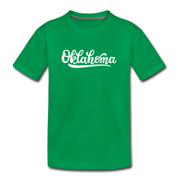 Oklahoma Toddler T-Shirt - Hand Lettered Oklahoma Toddler Tee - kelly green
