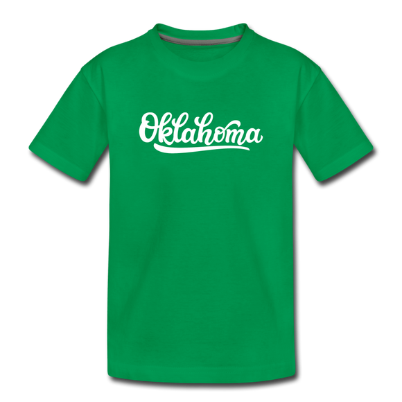 Oklahoma Toddler T-Shirt - Hand Lettered Oklahoma Toddler Tee - kelly green