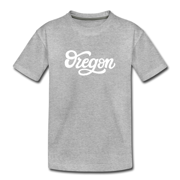 Oregon Toddler T-Shirt - Hand Lettered Oregon Toddler Tee - heather gray