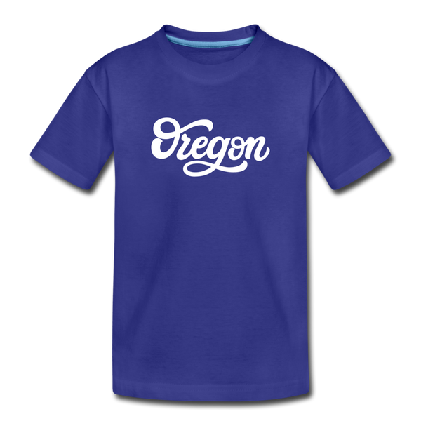Oregon Toddler T-Shirt - Hand Lettered Oregon Toddler Tee - royal blue