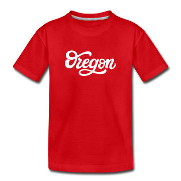 Oregon Toddler T-Shirt - Hand Lettered Oregon Toddler Tee - red