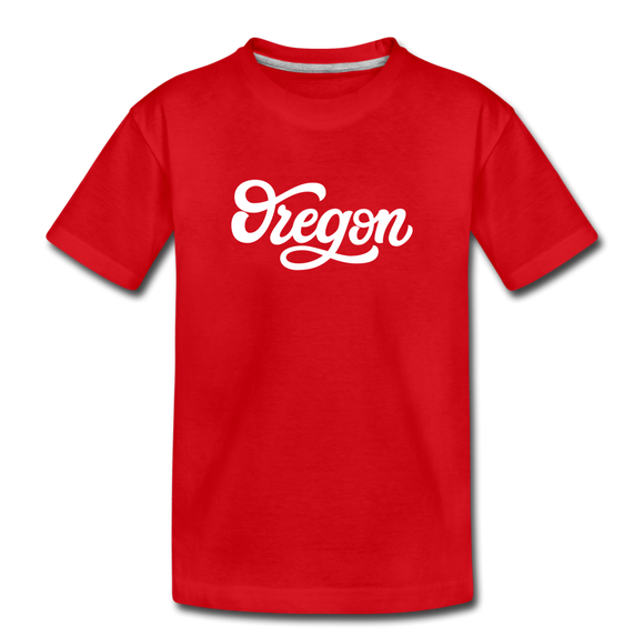 Oregon Toddler T-Shirt - Hand Lettered Oregon Toddler Tee - red