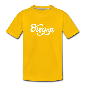 Oregon Toddler T-Shirt - Hand Lettered Oregon Toddler Tee - sun yellow