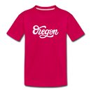 Oregon Toddler T-Shirt - Hand Lettered Oregon Toddler Tee - dark pink