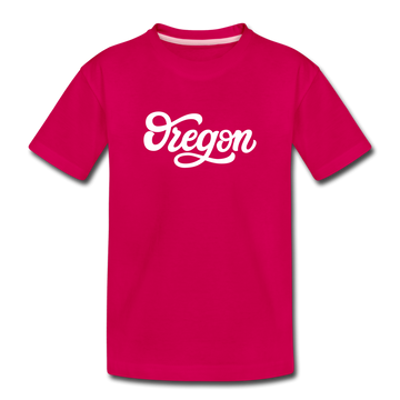Oregon Toddler T-Shirt - Hand Lettered Oregon Toddler Tee - dark pink