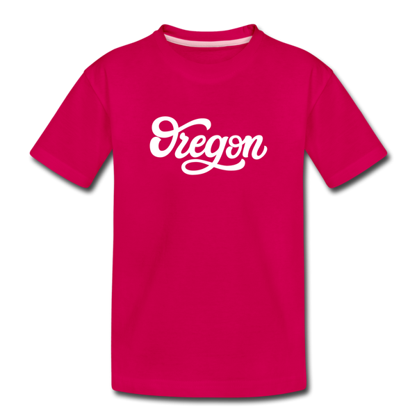 Oregon Toddler T-Shirt - Hand Lettered Oregon Toddler Tee - dark pink