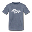 Oregon Toddler T-Shirt - Hand Lettered Oregon Toddler Tee - heather blue