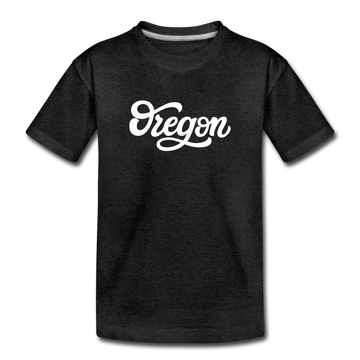 Oregon Toddler T-Shirt - Hand Lettered Oregon Toddler Tee - charcoal gray