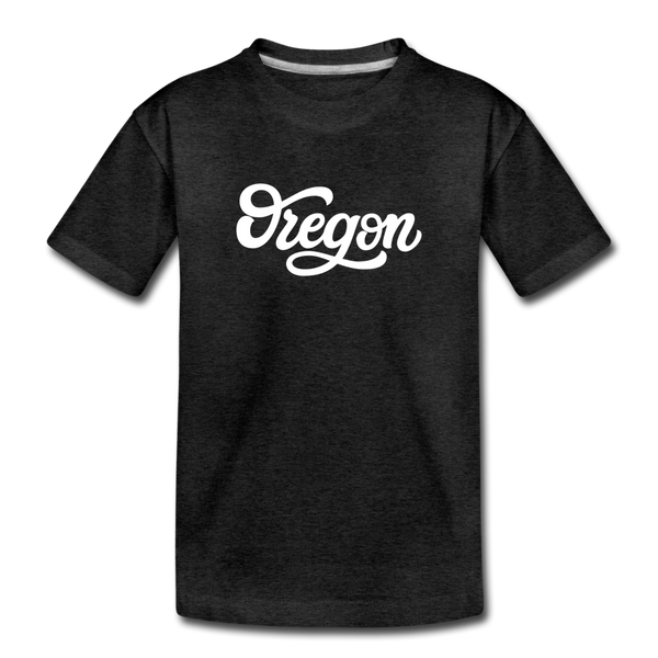 Oregon Toddler T-Shirt - Hand Lettered Oregon Toddler Tee - charcoal gray